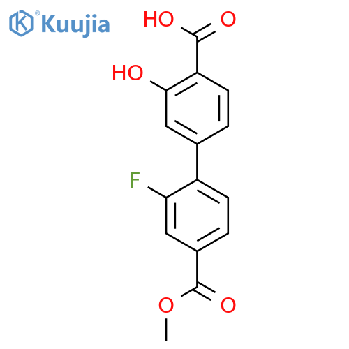 4-(2-Fluoro-4-methoxycarbonylphenyl)-2-hydroxybenzoic acid structure