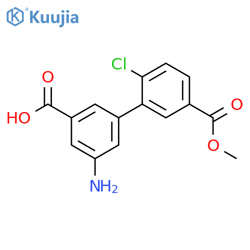 3-Amino-5-(2-chloro-5-methoxycarbonylphenyl)benzoic acid structure