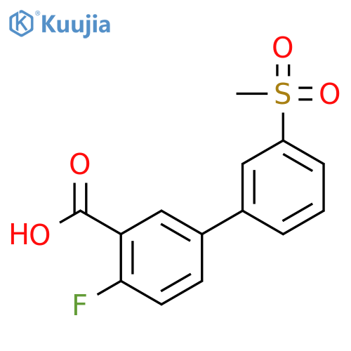 2-fluoro-5-(3-methylsulfonylphenyl)benzoic Acid structure