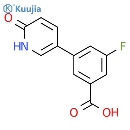 5-(3-Carboxy-5-fluorophenyl)-2-hydroxypyridine structure