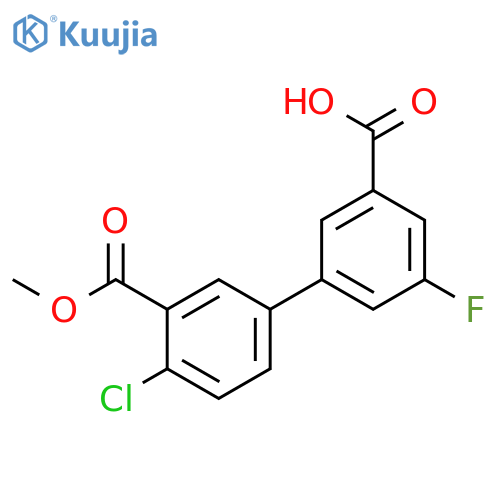 3-(4-Chloro-3-methoxycarbonylphenyl)-5-fluorobenzoic acid structure