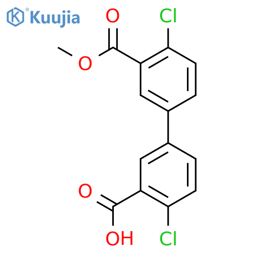 2-chloro-5-(4-chloro-3-methoxycarbonylphenyl)benzoic Acid structure