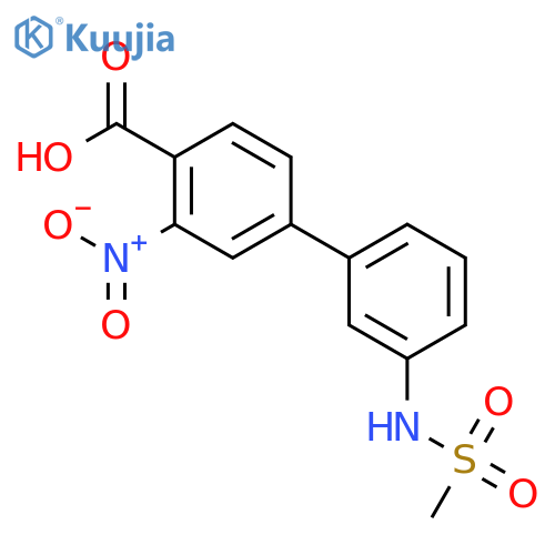4-(3-Methylsulfonylaminophenyl)-2-nitrobenzoic acid structure