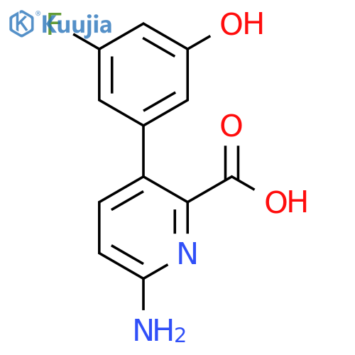 6-Amino-3-(3-fluoro-5-hydroxyphenyl)picolinic acid structure