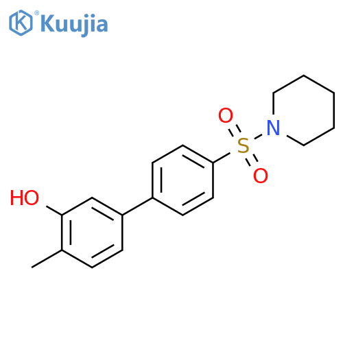 2-methyl-5-(4-piperidin-1-ylsulfonylphenyl)phenol structure
