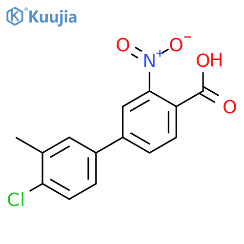 4-(4-Chloro-3-methylphenyl)-2-nitrobenzoic acid structure