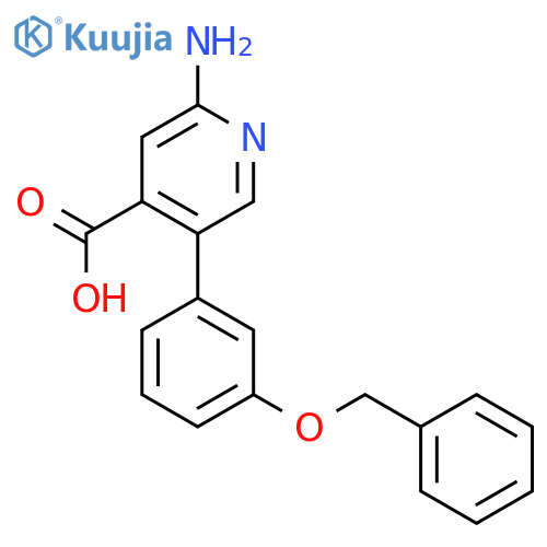 2-Amino-5-(3-benzyloxyphenyl)isonicotinic acid structure