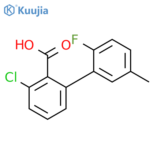 6-Chloro-2-(2-fluoro-5-methylphenyl)benzoic acid structure