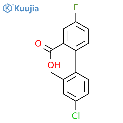 2-(4-Chloro-2-methylphenyl)-5-fluorobenzoic acid structure