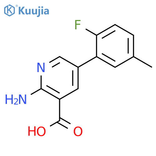 2-Amino-5-(2-fluoro-5-methylphenyl)pyridine-3-carboxylic acid structure