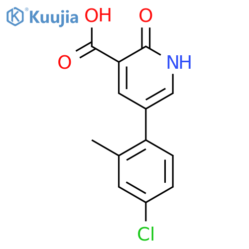 5-(4-Chloro-2-methylphenyl)-2-hydroxynicotinic acid structure