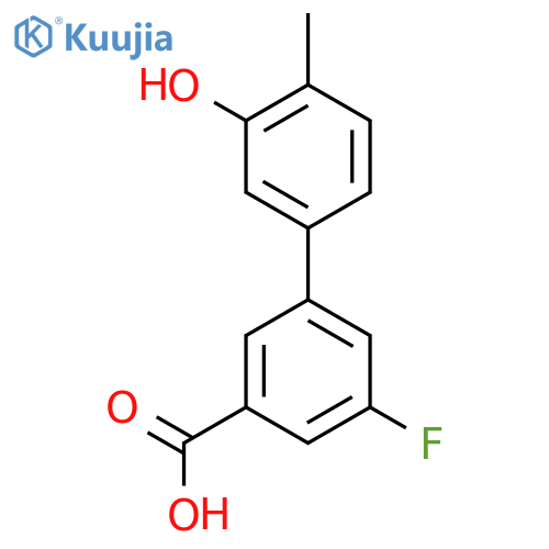 5-(3-Carboxy-5-fluorophenyl)-2-methylphenol structure