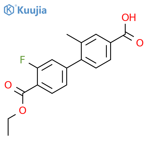 4-[4-(Ethoxycarbonyl)-3-fluorophenyl]-3-methylbenzoic acid structure