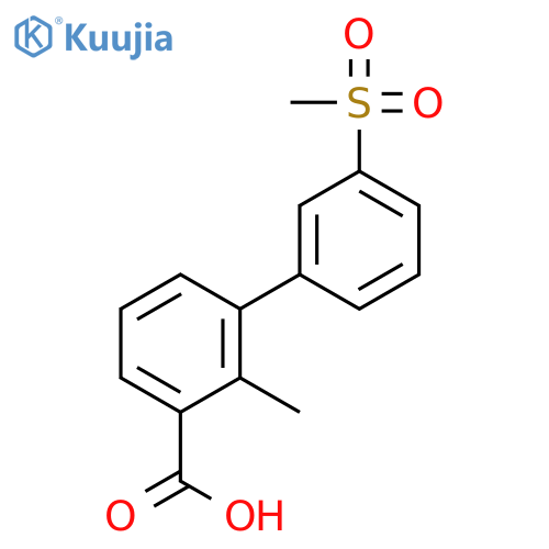 2-Methyl-3-(3-methylsulfonylphenyl)benzoic acid structure