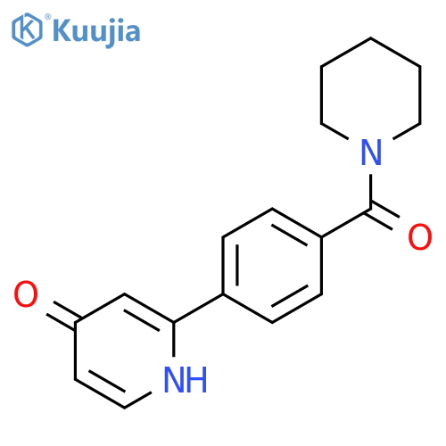 4-Hydroxy-2-[4-(piperidine-1-carbonyl)phenyl]pyridine structure