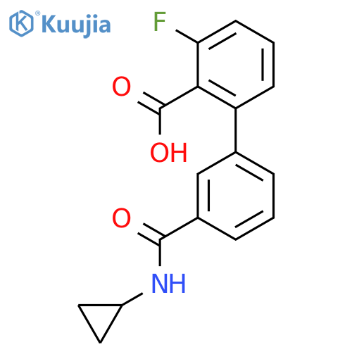 2-[3-(Cyclopropylaminocarbonyl)phenyl]-6-fluorobenzoic acid structure