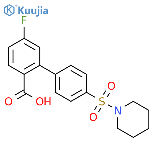 4-Fluoro-2-[4-(piperidin-1-ylsulfonyl)phenyl]benzoic acid structure