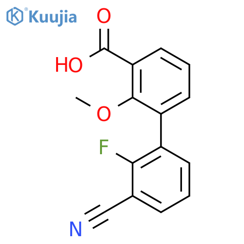 3-(3-Cyano-2-fluorophenyl)-2-methoxybenzoic acid structure