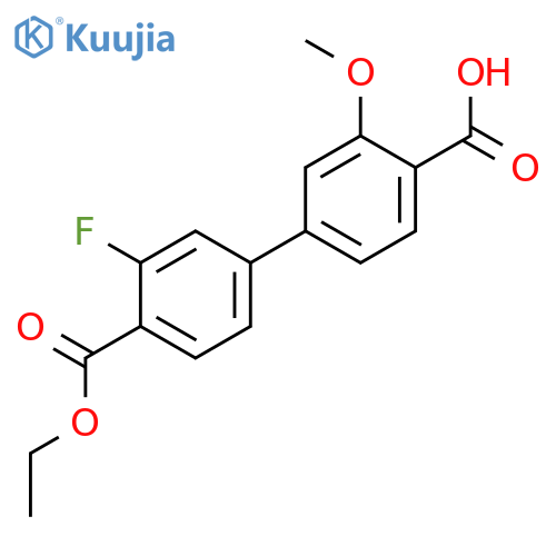 4-[4-(Ethoxycarbonyl)-3-fluorophenyl]-2-methoxybenzoic acid structure