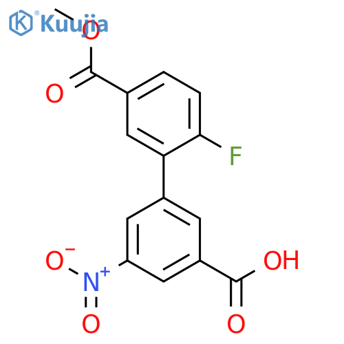 3-(2-Fluoro-5-methoxycarbonylphenyl)-5-nitrobenzoic acid structure