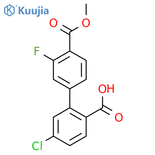 4-Chloro-2-(3-fluoro-4-methoxycarbonylphenyl)benzoic acid structure
