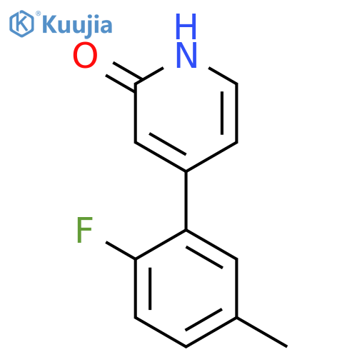 4-(2-Fluoro-5-methylphenyl)-2-hydroxypyridine structure