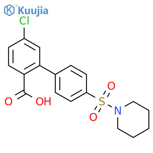 4-Chloro-2-[4-(piperidin-1-ylsulfonyl)phenyl]benzoic acid structure