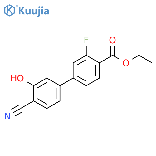 2-Cyano-5-[4-(ethoxycarbonyl)-3-fluorophenyl]phenol structure