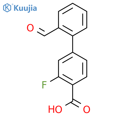 2-Fluoro-4-(2-formylphenyl)benzoic acid structure