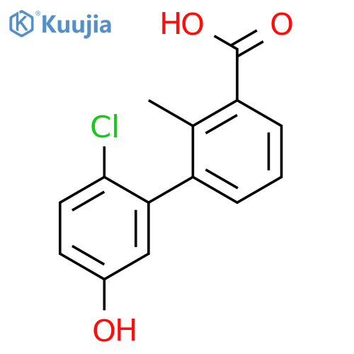 3-(2-Chloro-5-hydroxyphenyl)-2-methylbenzoic acid structure