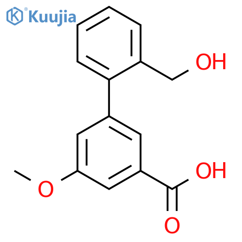 3-(2-Hydroxymethylphenyl)-5-methoxybenzoic acid structure