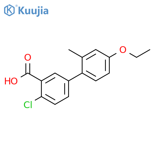 2-Chloro-5-(4-ethoxy-2-methylphenyl)benzoic acid structure
