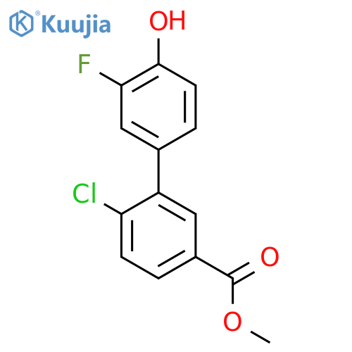 4-(2-Chloro-5-methoxycarbonylphenyl)-2-fluorophenol structure