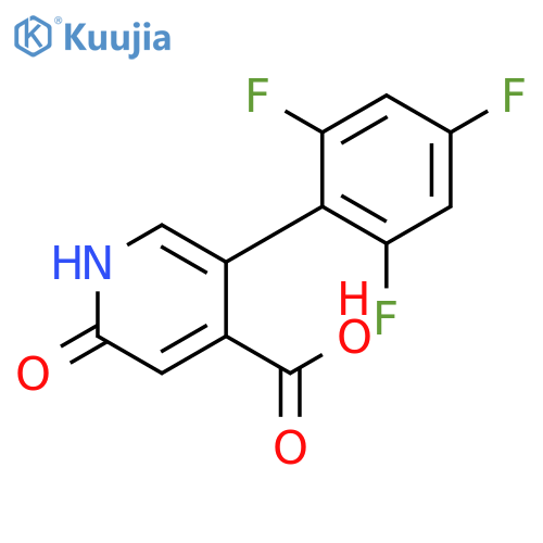 2-Hydroxy-5-(2,4,6-trifluorophenyl)isonicotinic acid structure