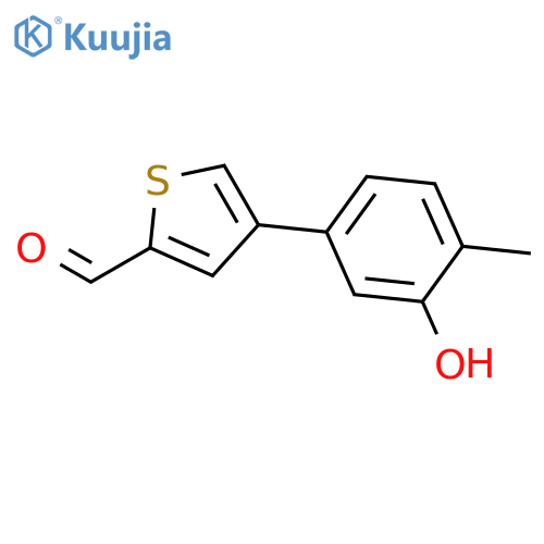 4-(3-Hydroxy-4-methylphenyl)thiophene-2-carbaldehyde structure