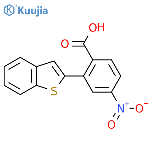 2-[Benzo(b)thiophen-2-yl]-4-nitrobenzoic acid structure