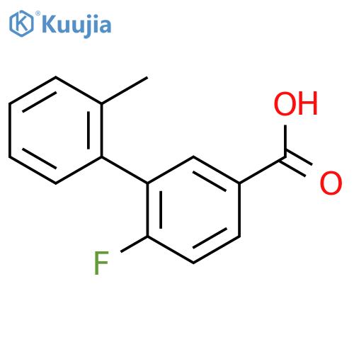 4-fluoro-3-(2-methylphenyl)benzoic acid structure