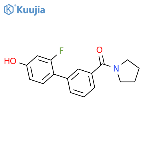 3-Fluoro-4-(3-pyrrolidinylcarbonylphenyl)phenol structure