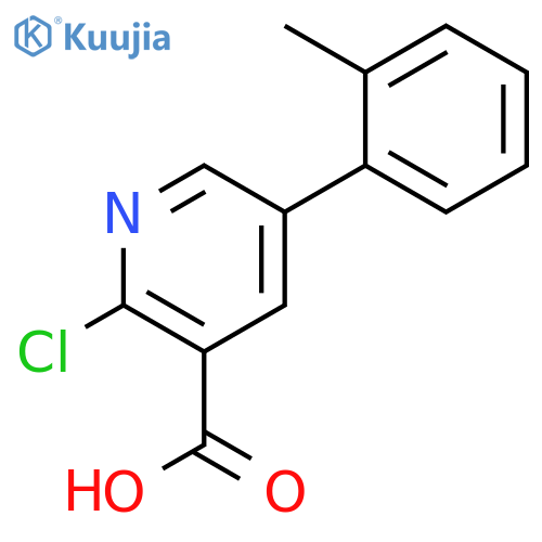 2-Chloro-5-(2-methylphenyl)pyridine-3-carboxylic acid structure