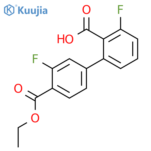 2-[4-(Ethoxycarbonyl)-3-fluorophenyl]-6-fluorobenzoic acid structure