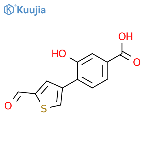 4-(5-Formylthiophen-3-yl)-3-hydroxybenzoic acid structure