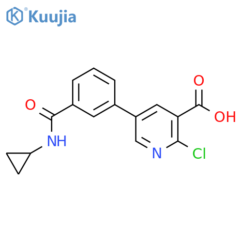 2-Chloro-5-[3-(cyclopropylaminocarbonyl)phenyl]nicotinic acid structure
