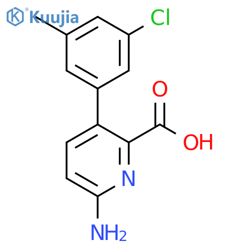 2-Pyridinecarboxylic acid, 6-amino-3-(3-chloro-5-methylphenyl)- structure