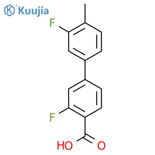 2-Fluoro-4-(3-fluoro-4-methylphenyl)benzoic acid structure