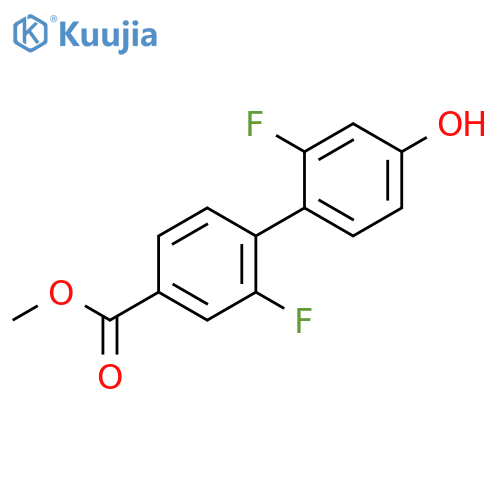 3-Fluoro-4-(2-fluoro-4-methoxycarbonylphenyl)phenol structure