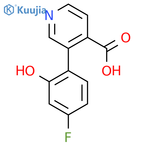 3-(4-Fluoro-2-hydroxyphenyl)pyridine-4-carboxylic acid structure
