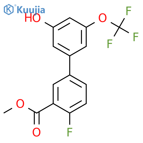 5-(4-Fluoro-3-methoxycarbonylphenyl)-3-trifluoromethoxyphenol structure