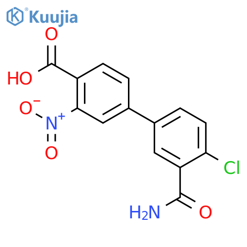 4-(3-Carbamoyl-4-chlorophenyl)-2-nitrobenzoic acid structure