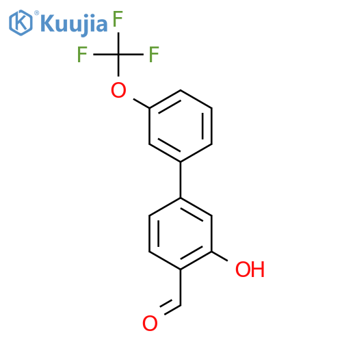 2-hydroxy-4-[3-(trifluoromethoxy)phenyl]benzaldehyde structure