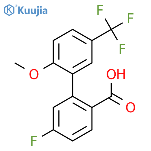 4-Fluoro-2-(2-methoxy-5-trifluoromethylphenyl)benzoic acid structure